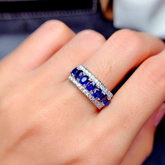Luxurious Nine Genuine Sapphires - Picture 1 of 7